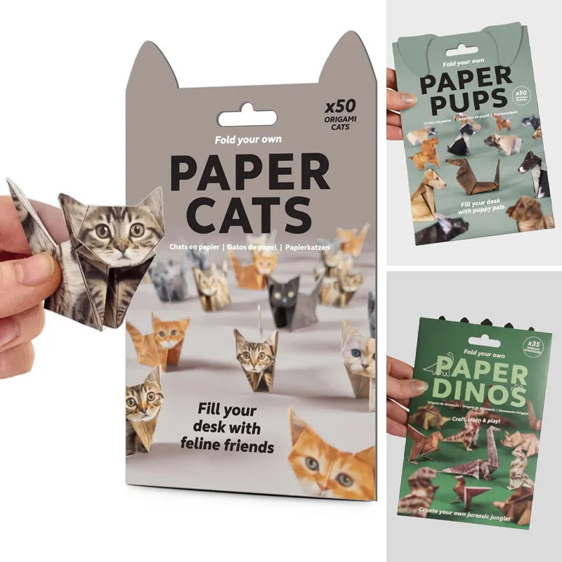 Art Craft Birthday Party - Kreatives DIY-Papierkatzen-Set, 50 Blatt, DIY-Origami-Papier, handgemachtes