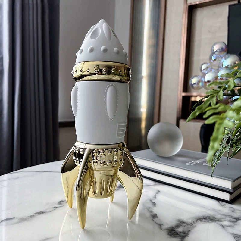 Tv Art And Craft - Weltraumraketen-Ornamente, kreatives Kunstwerk-Dekor, Raketen-Modell-Skulptur, TV-Schrank-Desktop-Dekoration, nordische
