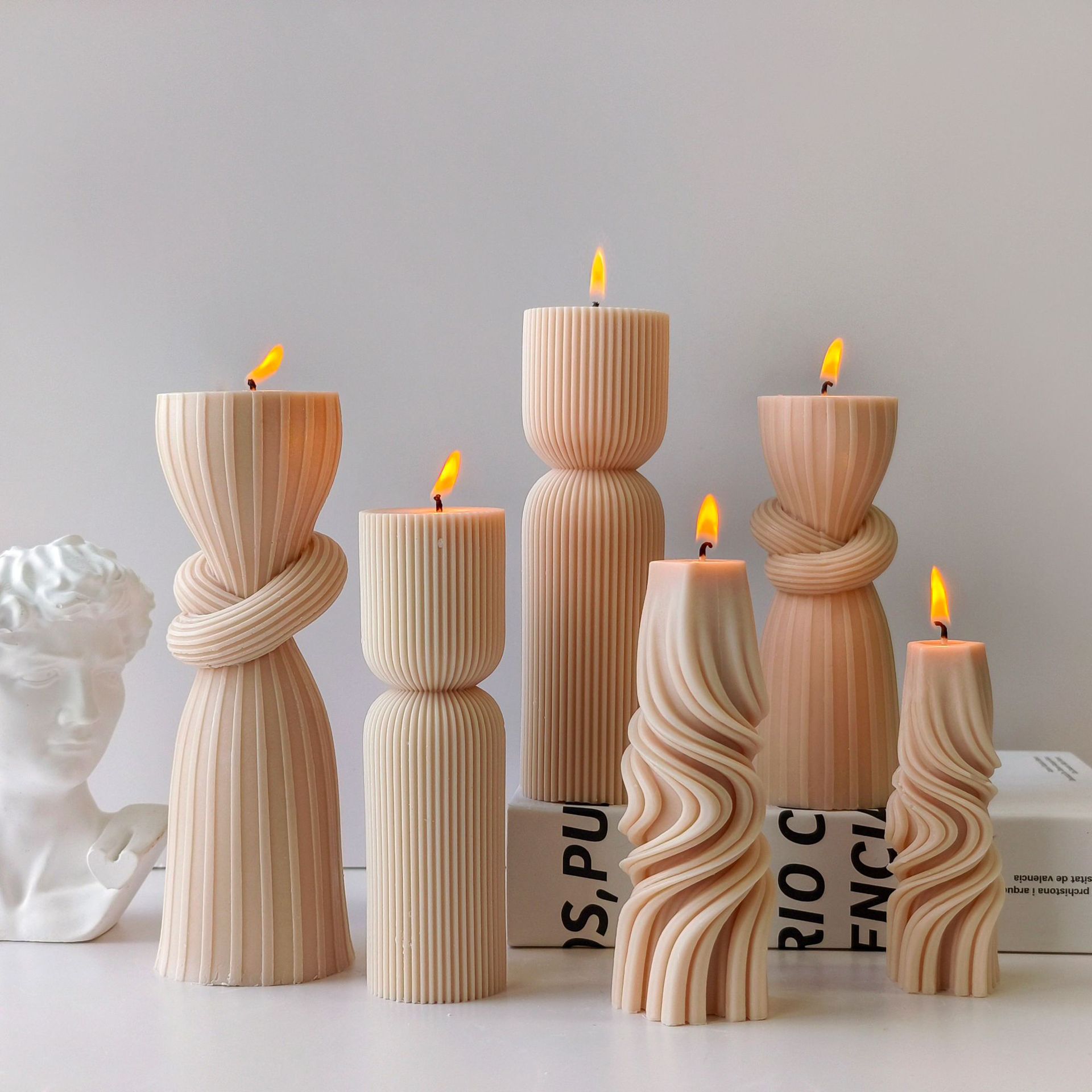 Soy Candle Fragrance Oil - Gestreifte Zylinder Aroma Kerze Silikonform DIY