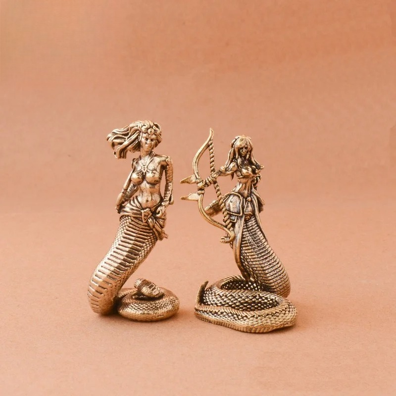 Tv Art And Craft - 1 Stück Messing-Medusa-Ornament, antike griechische Schlangenfrau-Figur,