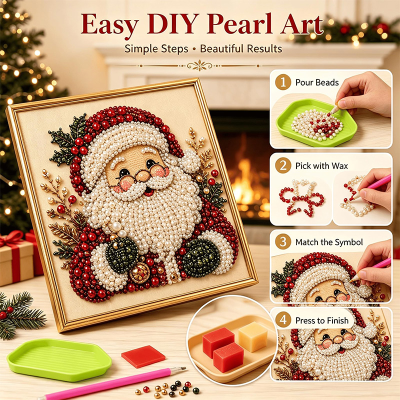 Craft Art Set - Weihnachts-Perlen-Diamantmalerei-Set 5D Diamantkunst für Anfänger DIY