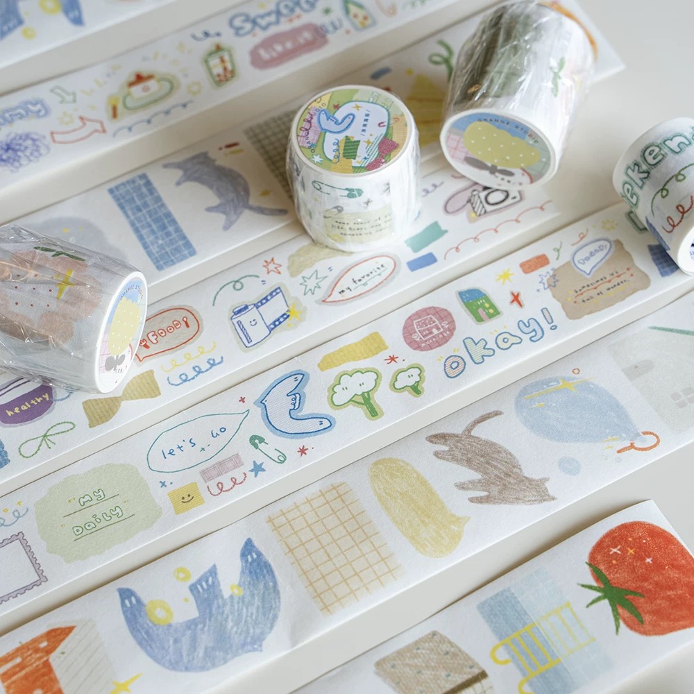 Washi Tape Rolls - Orange Studio Vintage Graffiti Poster Rollen