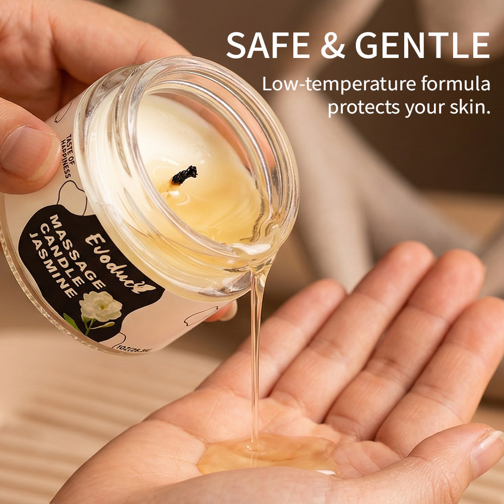 Soy Candle Fragrance Oil - Massage-Öl-Kerze Jasmin Sojawachs Niedrigtemperatur-Schmelzkerze Hautpflege Feuchtigkeitsspendend