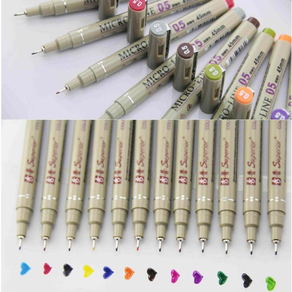 Illustration Marker Set - 12 Farben poröse Punkt-Stifte, Zeichnungsdesign, Skizze,