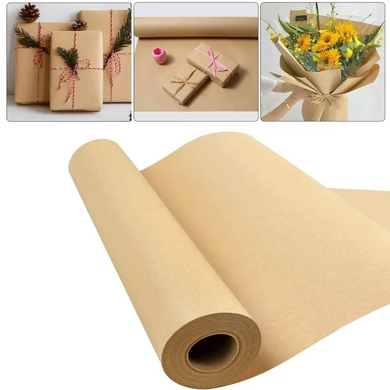 Art Craft Movement - Braunes Kraftpapier, ideal für Geschenkverpackungen, Verpackungsrolle