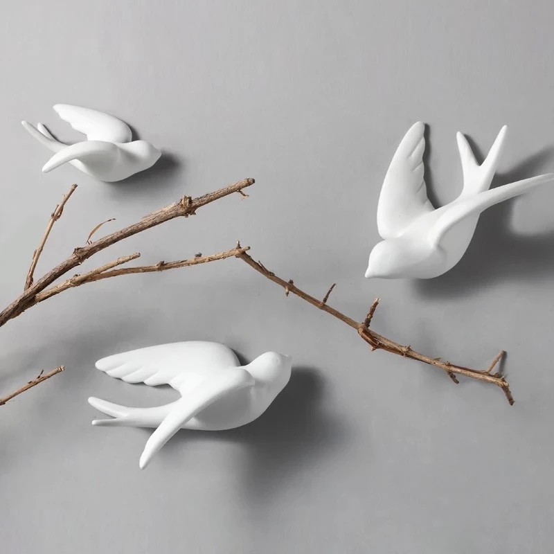 Tv Art And Craft - Kreative Keramik Vögel Wandbehang Taube Handwerk