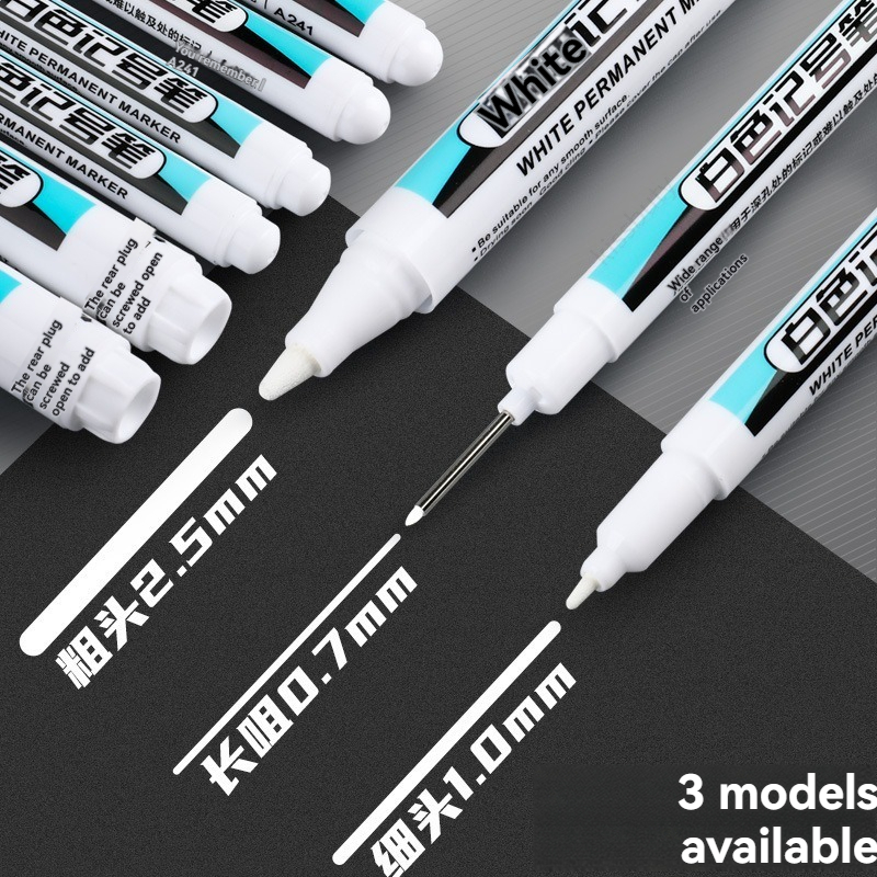 Illustration Marker Set - 1/10/20 Stück weiße Permanentmarker-Set, 0,7/1,0/45 mm