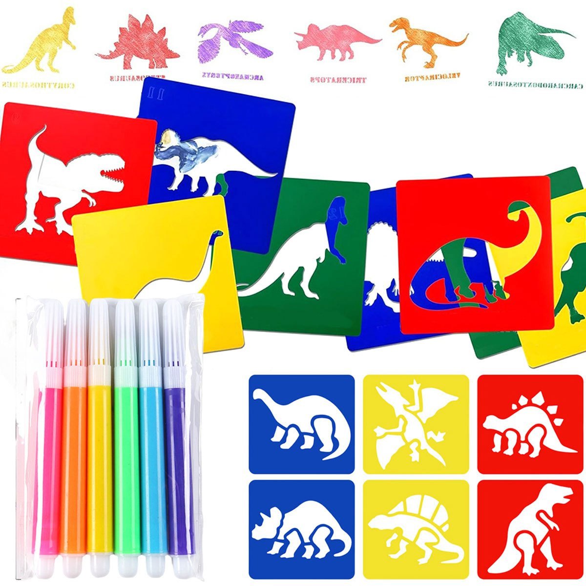 6 Stück Dinosaurier-Malschablo – Art Craft Dinosaurs Bewertung und Preis