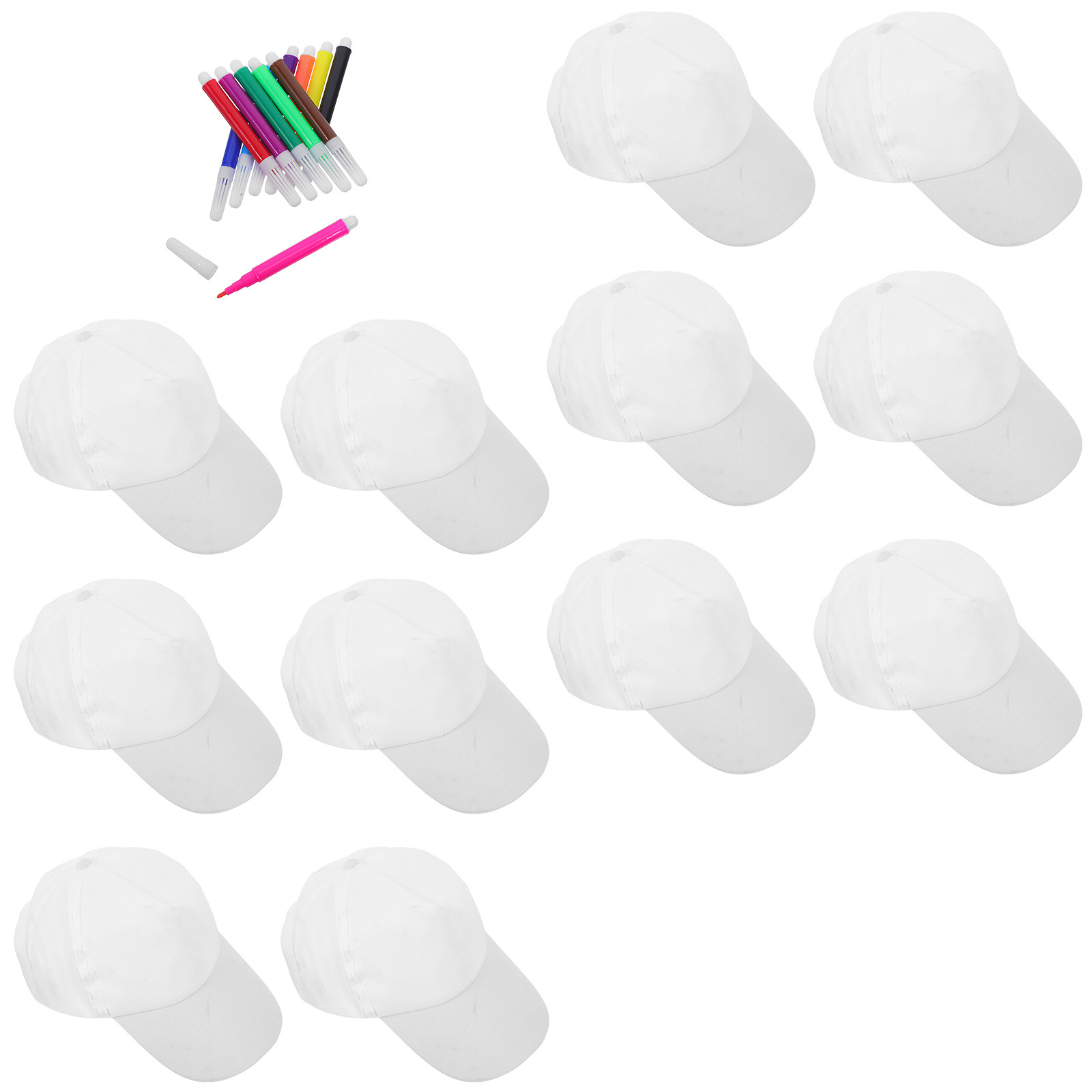 1 Set Weiße Baseballkappen für – Art Craft Birthday Party Bewertung und Preis