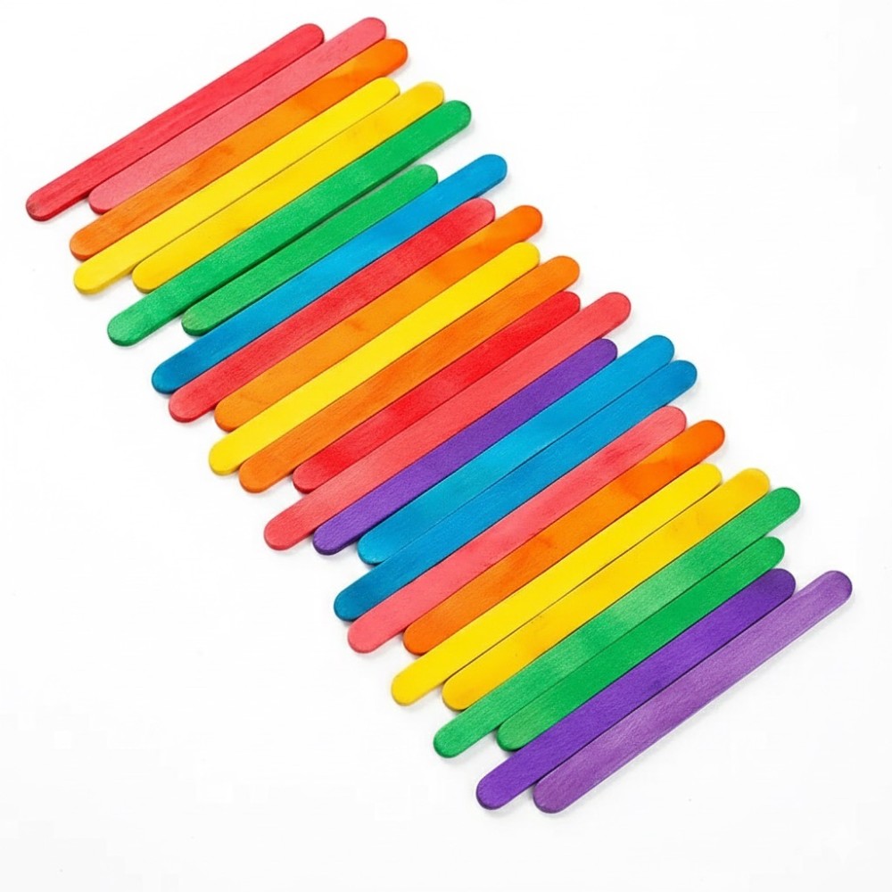 50 Stück farbige hölzerne Eis  – Art Craft And Design Bewertung und Preis