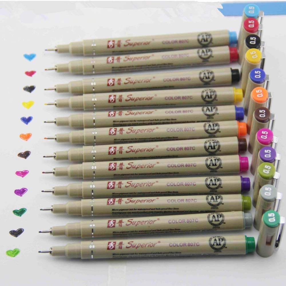 12 Farben poröse Punkt-Stifte, – Illustration Marker Set Bewertung und Preis