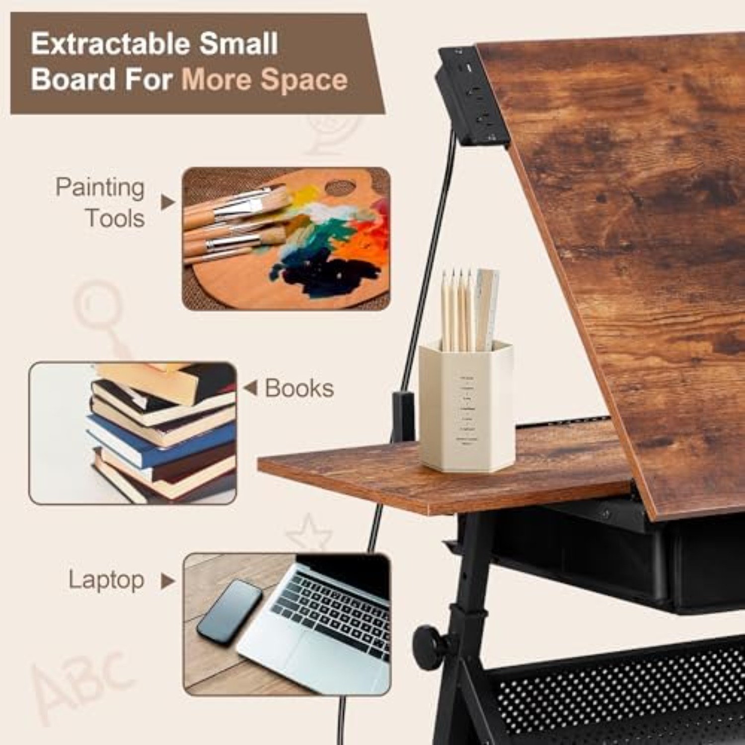Verstellbarer Zeichentisch mit – Art Craft & Architecture Bewertung und Preis