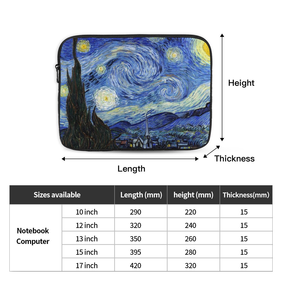 Van Gogh Notebook-Laptop-Tasch – Art Portfolio Bag Bewertung und Preis