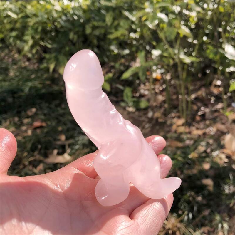 1 Stück Natürlicher Rosenquarz – Art Craft Dinosaurs Bewertung und Preis